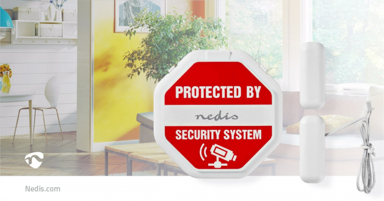 Nedis Dörr Fönster Alarm | Batteridriven | 2x CR2032 | 85 dB | Vit