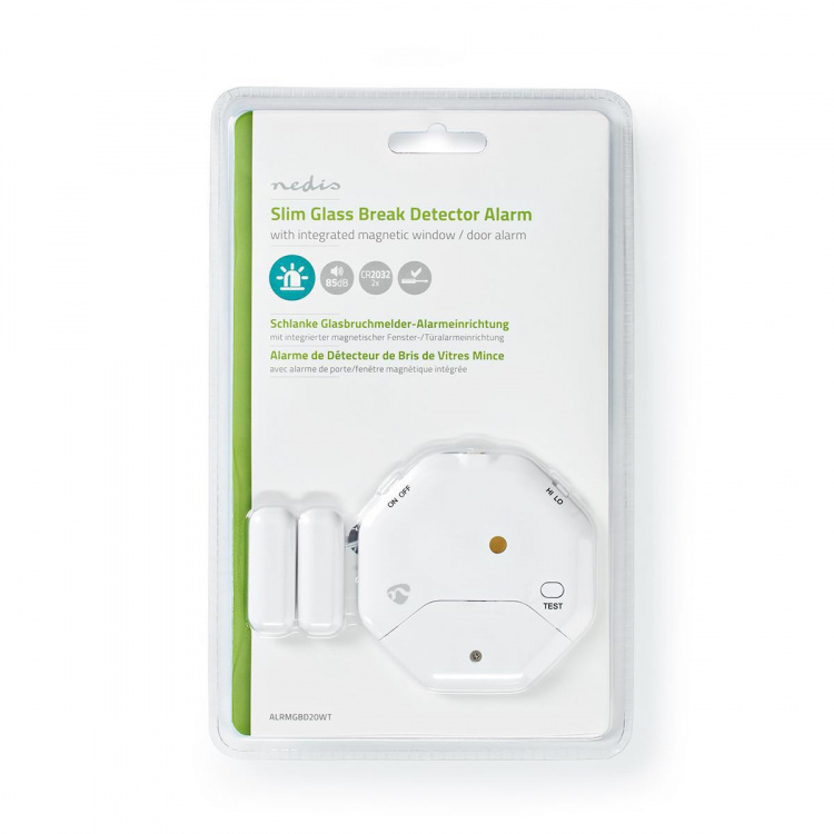 Nedis Dörr Fönster Alarm | Batteridriven | 2x CR2032 | 85 dB | Vit
