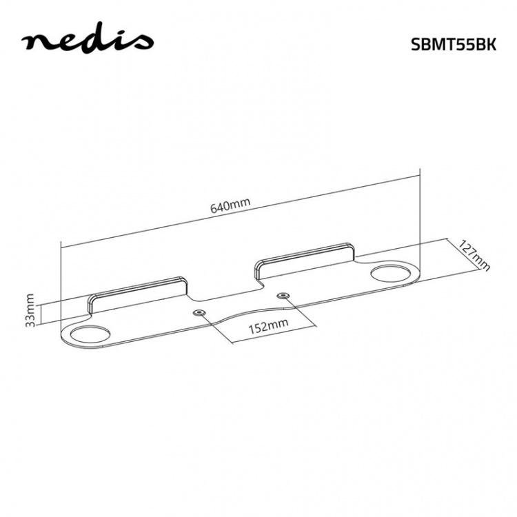 Nedis Soundbar Fäste | Kompatibel med: Sonos® Beam™ | Vägg | 5 kg | Fast | ABS / Stål | Svart