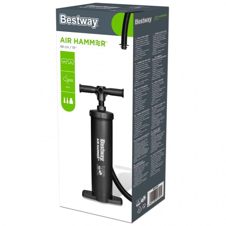 Bestway Luftpump Air Hammer 48cm - Dubbelverkande handpump