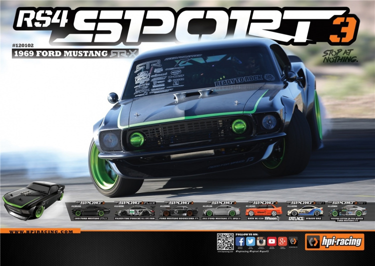 HPI RS4 Sport 3 1969 Ford Mustang VGJR RTR-X 1:10 Electric Onroad