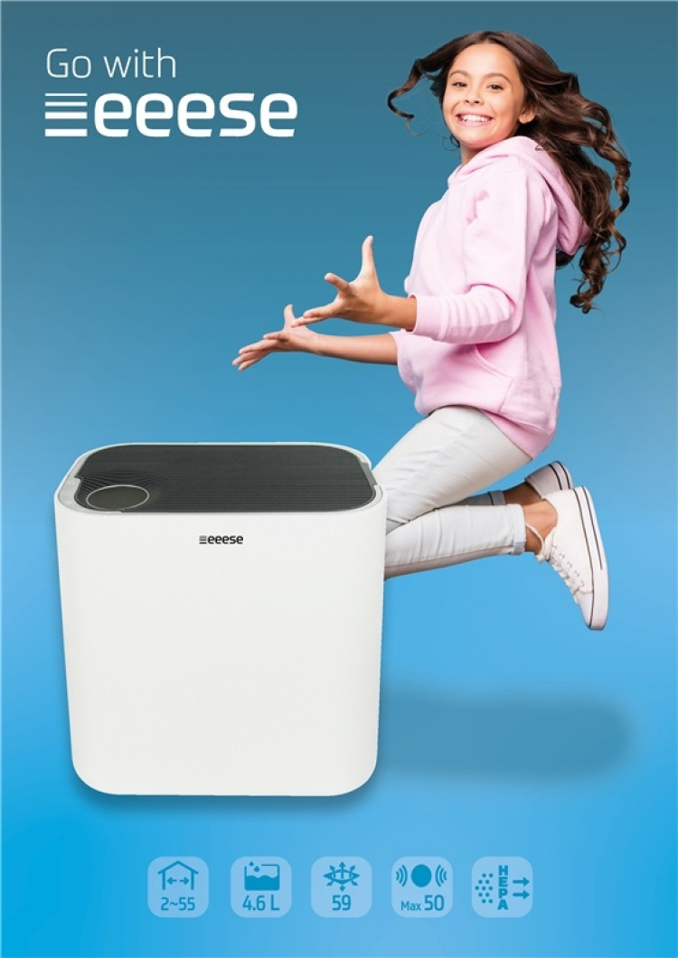 Martha 2-i-1-luftfuktare/-renare,HEPA-filter, 56m2, timer, LCD-display