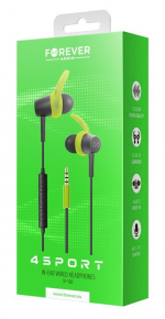 Forever 4Sport (SP-100) - Trådade In-Ear Sporthörlurar, Grön