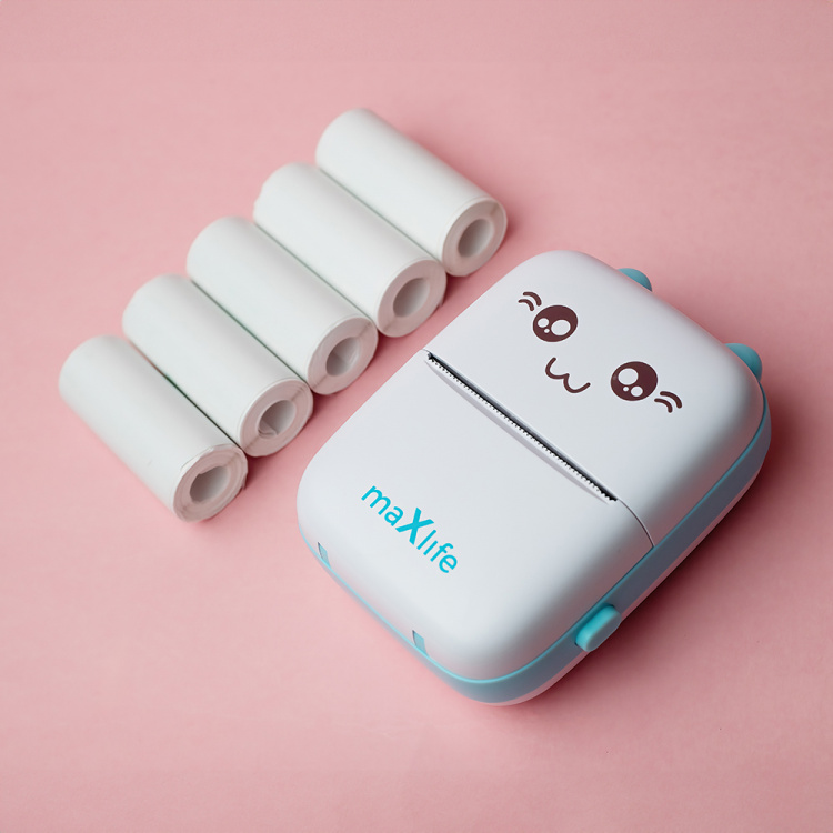Maxlife MXTP-100 Thermal Printer - Portabel Miniskrivare med Bluetooth, Blå