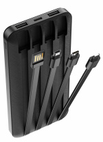 Forever TB-411 Power bank med kablar, 10 000 mAh