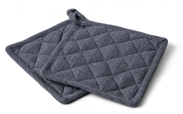 Kosta Linnewäfveri Eliza Grytlapp Återvunnen 2-pack, Mörkgrå