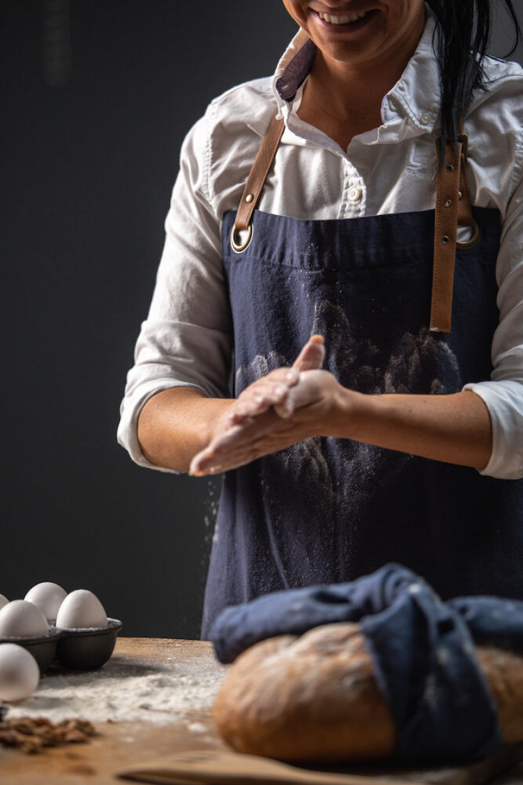 Kosta Linnewäfveri Förkläde, Marinblå