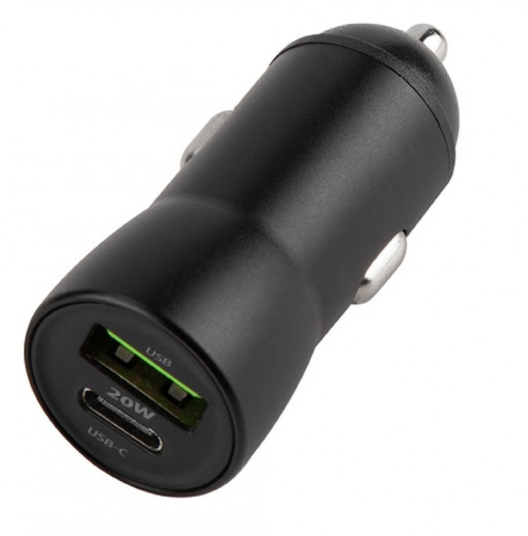 Maxlife MXCC-04 PD QC Billaddare 1x USB-C 1x USB 20W, Svart Maxlife MXCC-04 PD QC Billaddare 1x USB-C 1x USB 20W, Svart