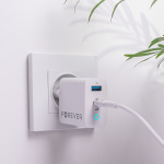 Forever GaN TC-06-65AC PD QC Väggladdare 1x USB-C 1x USB 65W