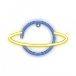 Forever Light Neon LED-Ljus Saturnus batteri + USB FLNE11, Gul/Blå Forever Light Neon LED-Ljus Saturnus batteri + USB FLNE11, Gul/Blå