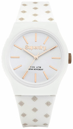 Superdry SDSYG166WRG - Klocka 38 mm med 5 bar vattentäthet, Vit/Guld