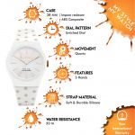 Superdry SDSYG166WRG - Klocka 38 mm med 5 bar vattentäthet, Vit/Guld