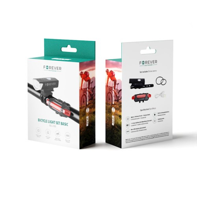 Forever Outdoor Cykelljusset Fram/Bakljus BLG-100