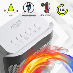 Adler AD 7723 Keramisk Värmeelement med LCD Skärm, 2000W