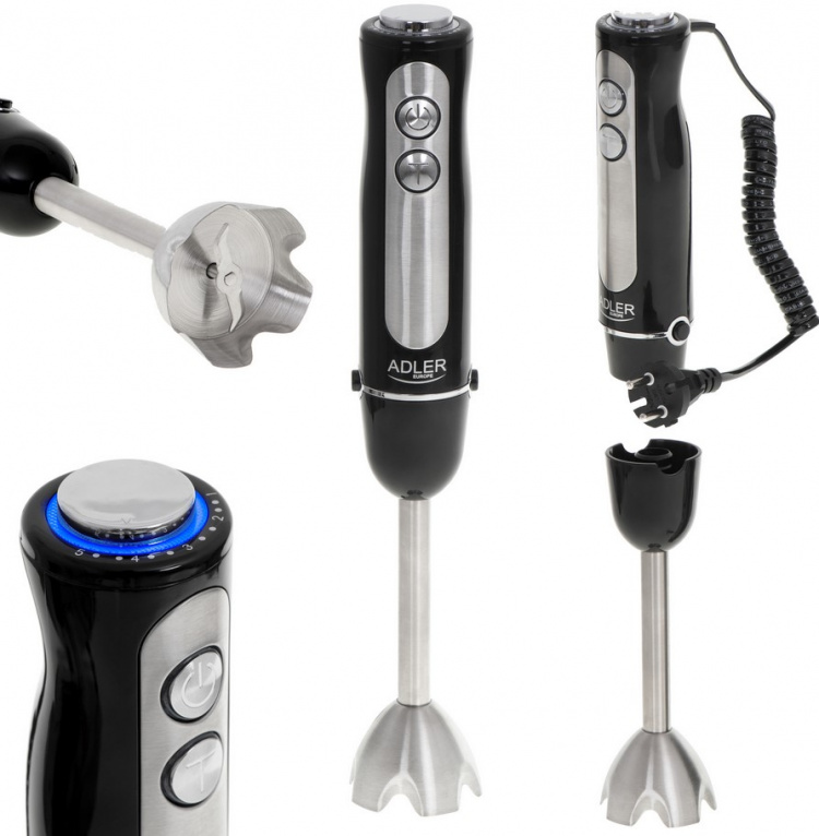 Adler AD 4625 Stavmixer 1500W, Svart