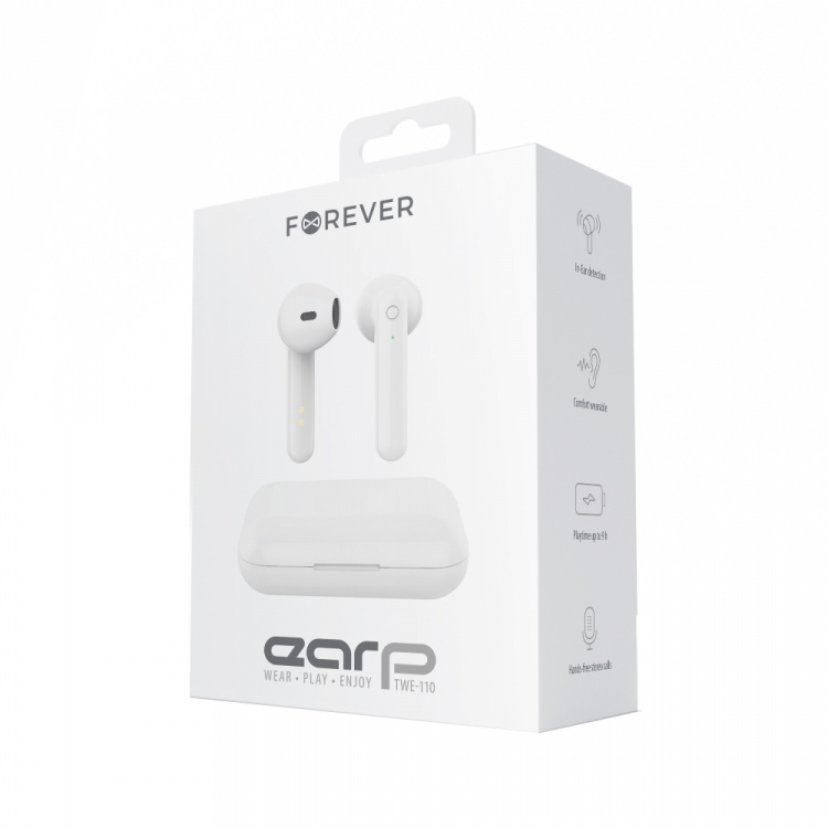 Forever TWE-110 Earp Bluetooth-hörlurar, Vit