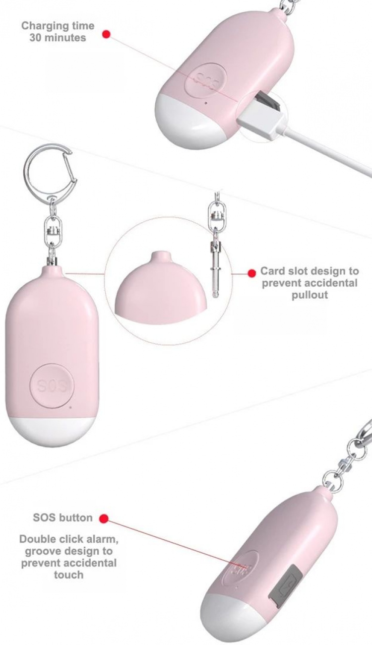 Safe n Sound Överfallslarm, Rosa Safe n Sound Överfallslarm, Rosa