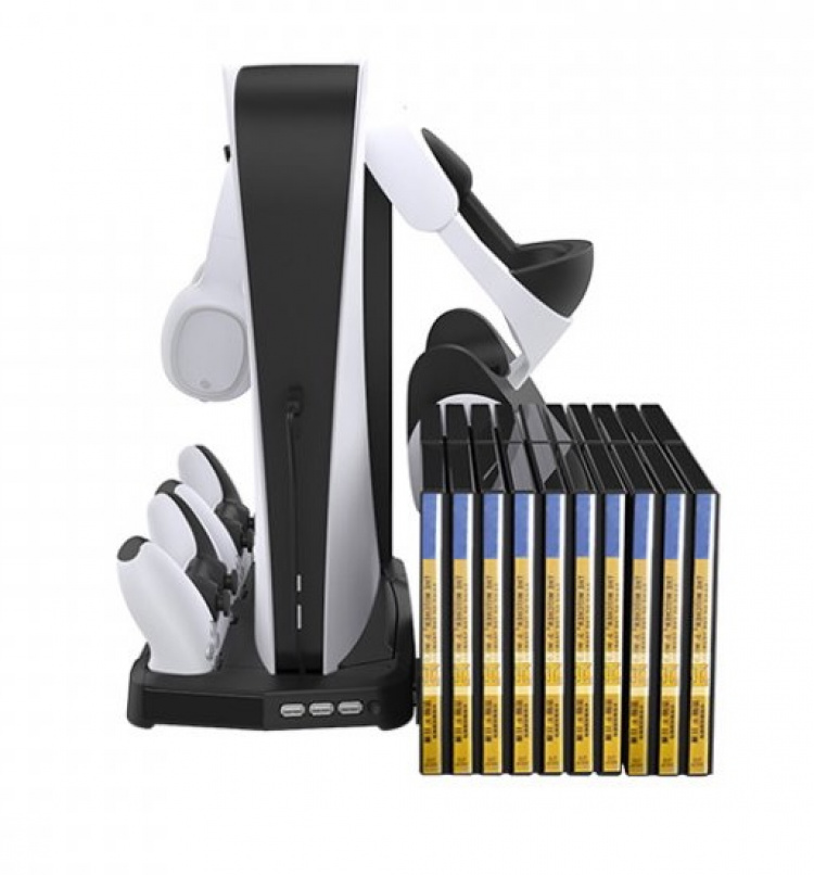 Laddningsstation för Playstation 5, 5-i-1 Laddningsstation för Playstation 5, 5-i-1