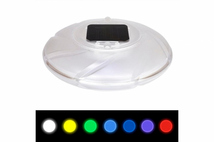 Bestway Flytande Poolbelysning LED-solcellslampa, 7 färger, 18cm