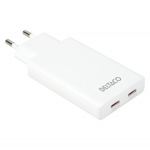 DELTACO USB-C väggladdare 67 W, 2x USB-C PD, slimmad storlek, total effekt 67 W DELTACO USB-C väggladdare 67 W, 2x USB-C PD, slimmad storlek, total effekt 67 W