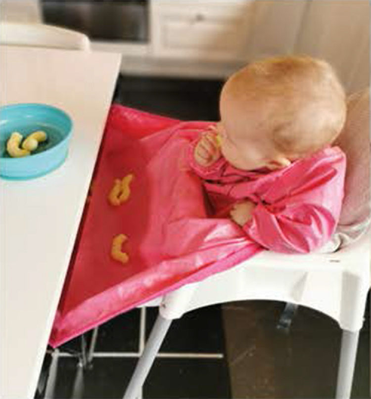 Praktisk Långärmad Haklapp, Rosa Praktisk Långärmad Haklapp, Rosa