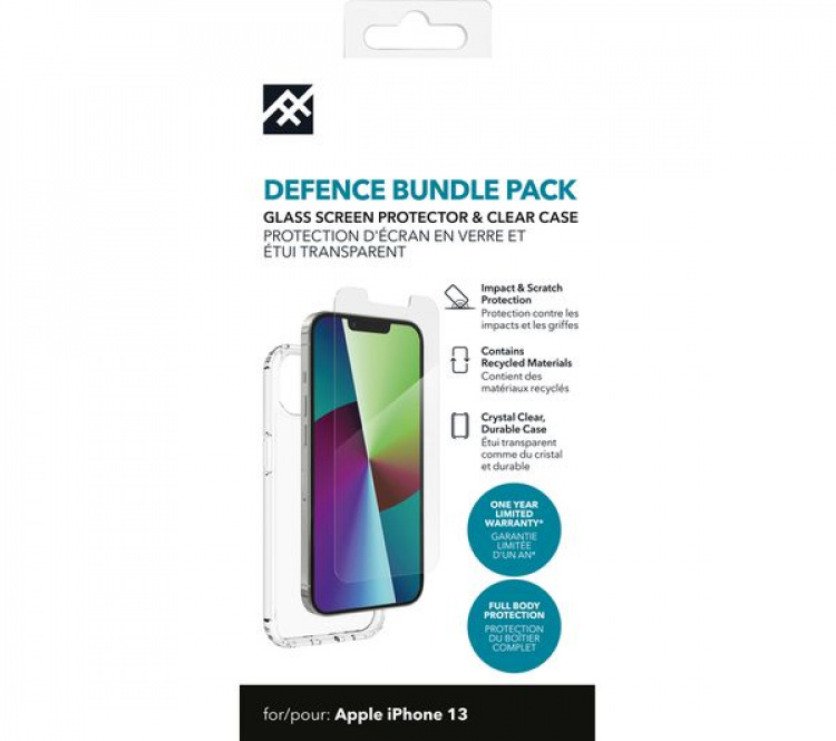Defence Bundle pack: Transparent mobilskal + Skärmskydd till iPhone 13