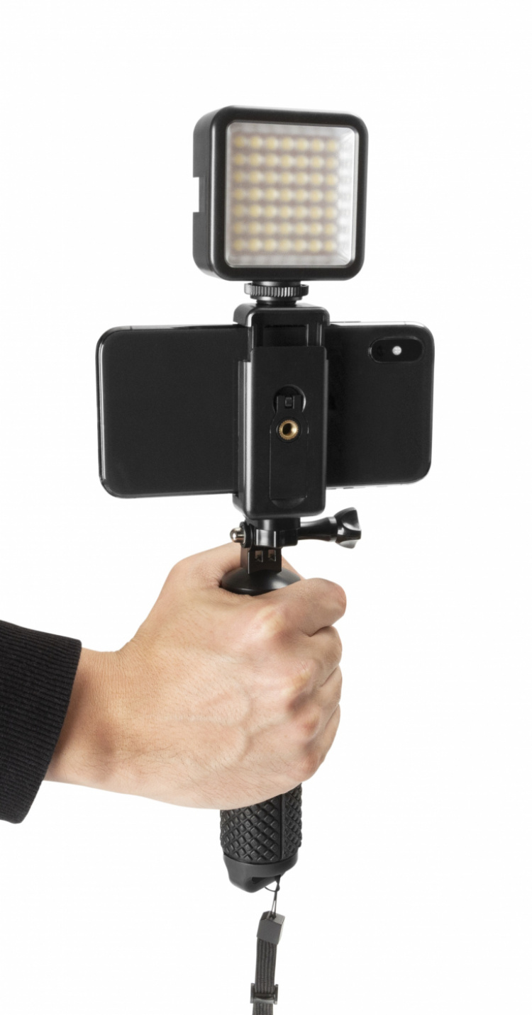 GadgetMonster Vlogging Stick med LED-belysning