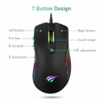 Havit MS1002 Programmerbar RGB gamingmus 3200DPI med 7 knappar