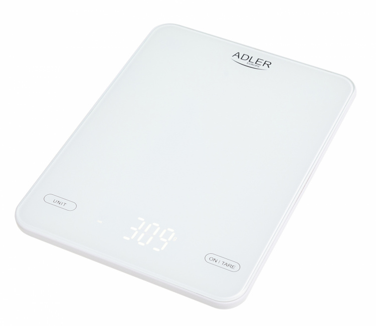 Adler AD 3177w Köksvåg 10kg, USB-laddning, Vit