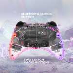 DELTACO Nintendo Switch Controller, transparent, RGB, makroknappar