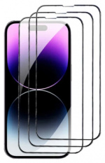 3-pack Skärmskydd i härdat glas till iPhone 14 Plus, Svart kant 3-pack Skärmskydd i härdat glas till iPhone 14 Plus, Svart kant