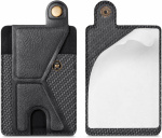 Korthållare i PU-läder med stativ, Svart