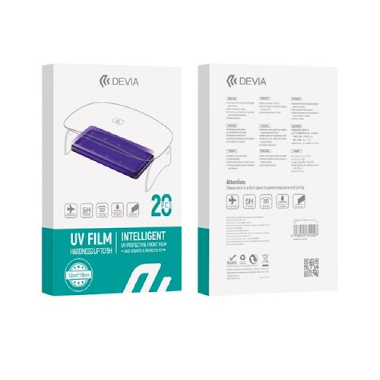 Devia Smartphone UV-folieset, 20st 5H Devia Smartphone UV-folieset, 20st 5H