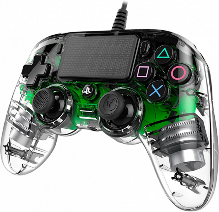 Nacon Wired illuminated Compact kontroll, Grön LED (PS4/PC) Nacon Wired illuminated Compact kontroll, Grön LED (PS4/PC)