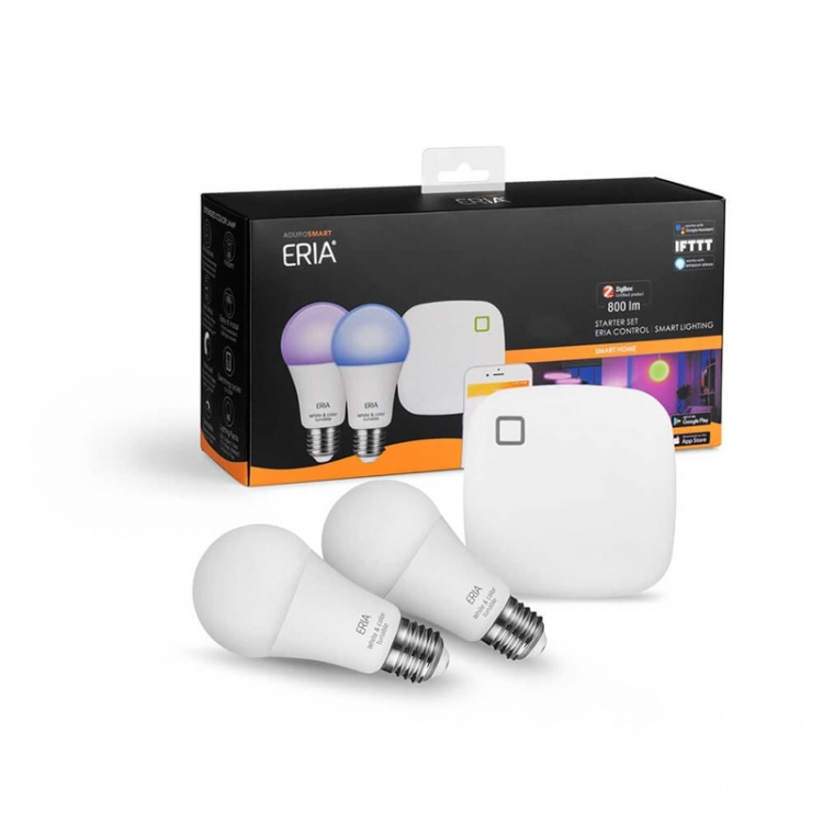 ADUROSMART Kit Lampa E27 RGB Dimbar Zigbee 2-pack ADUROSMART Kit Lampa E27 RGB Dimbar Zigbee 2-pack
