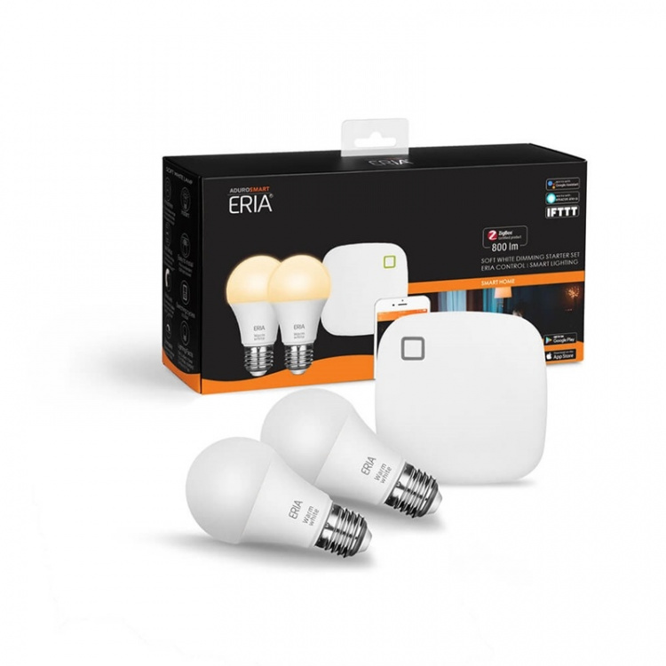 ADUROSMART Kit Lampa E27 Varmvit Dimbar Zigbee 2-pack