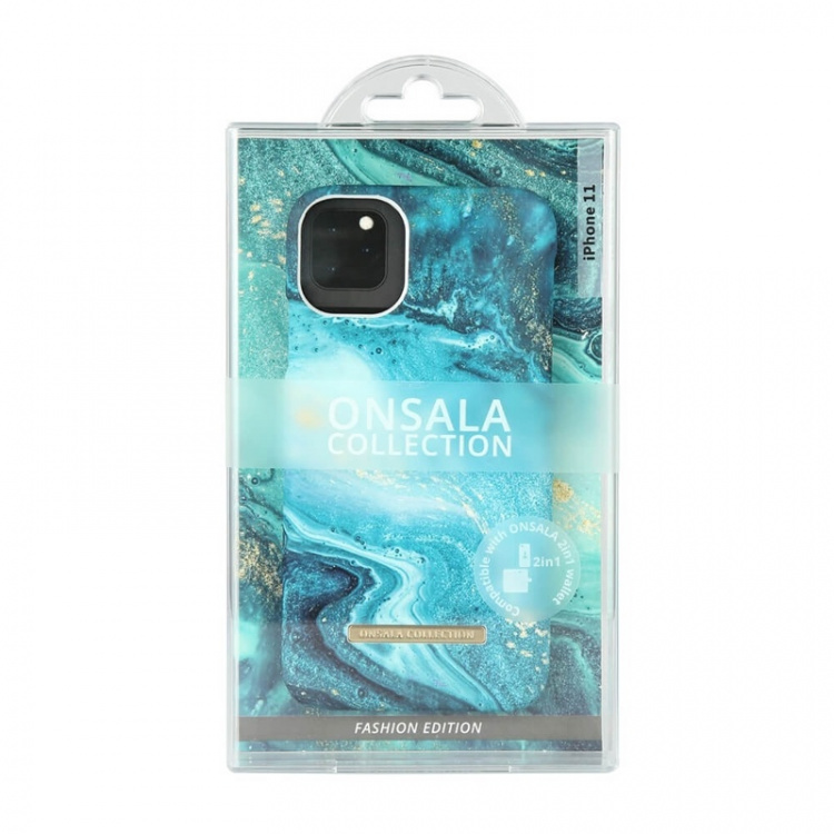 Onsala Mobilskal Soft Blue Sea Marble - iPhone 11