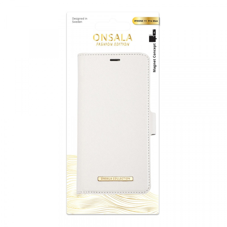 Onsala Mobilfodral Saffiano White - iPhone 11 Pro Max Onsala Mobilfodral Saffiano White - iPhone 11 Pro Max