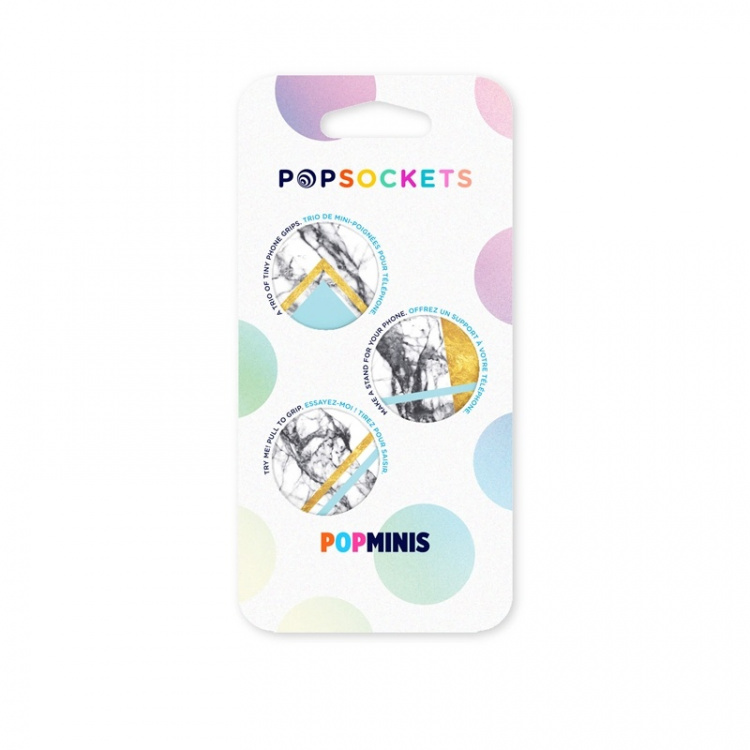 PopSockets White Marble Glam Avtagbara MINI Grip 3pack