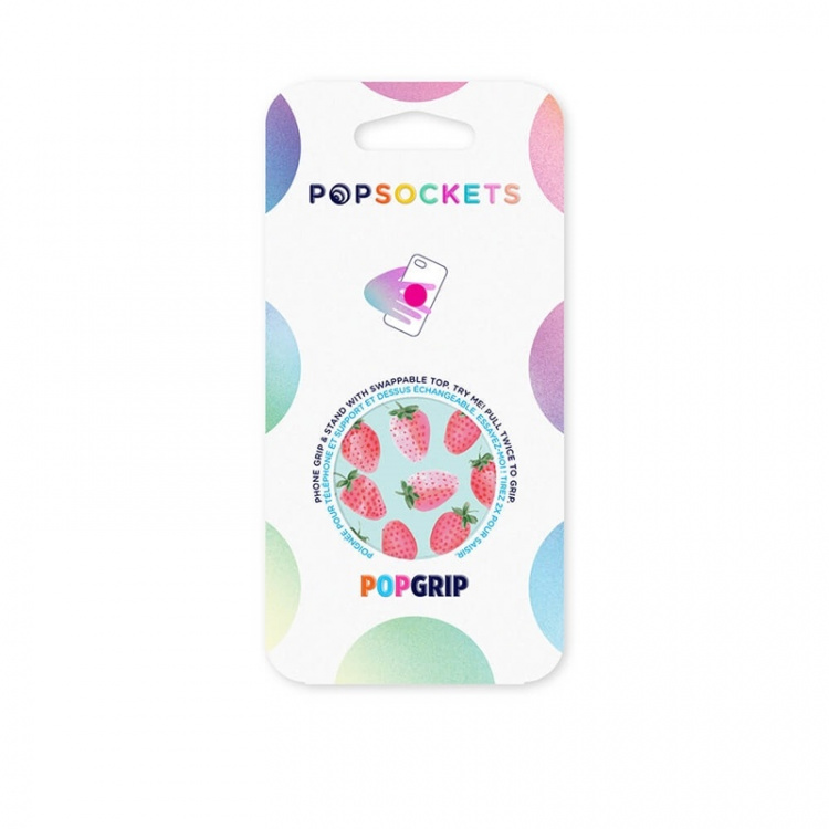 PopSockets Strawberry Rain Avtagbart Grip med Ställfunktion