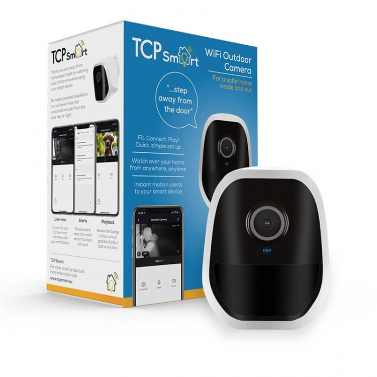 Tcp Smart Wifi Utomhuskamera 1080P 16Gb Vit Tcp Smart Wifi Utomhuskamera 1080P 16Gb Vit