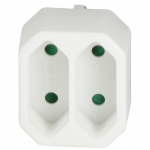 LogiLink Grenuttag med 2st Euro-uttag Vit