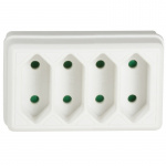 LogiLink Grenuttag med 4st Euro-uttag Vit