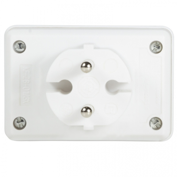 LogiLink Grenuttag med 4st Euro-uttag Vit