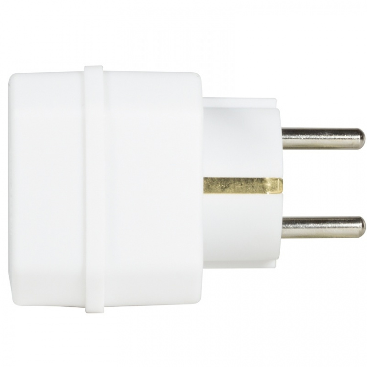 LogiLink Grenuttag med 2st Euro + 1st jordad-uttag Vit