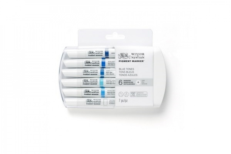 Winsor Pigment Marker 6st, Blue Tones