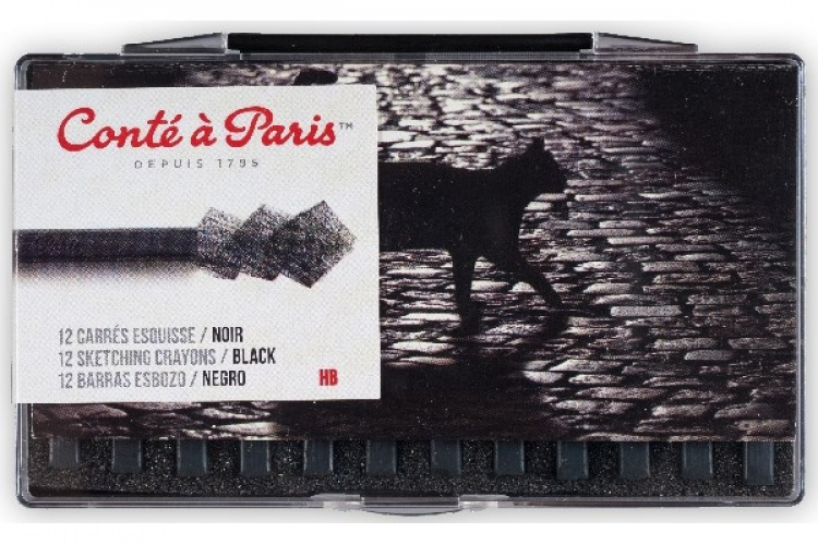 Conté à Paris Pastellkritor B, Svart