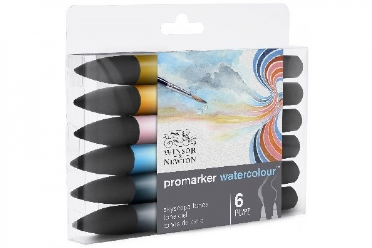 Winsor WaterColour Marker 6-pack, Sky tones set Winsor WaterColour Marker 6-pack, Sky tones set
