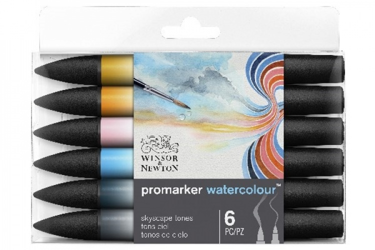Winsor WaterColour Marker 6-pack, Sky tones set Winsor WaterColour Marker 6-pack, Sky tones set