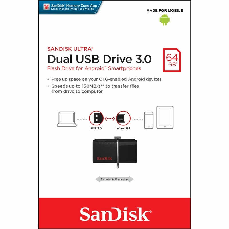 Köp SANDISK USB-minne 3.0 Ultra Dual 64GB